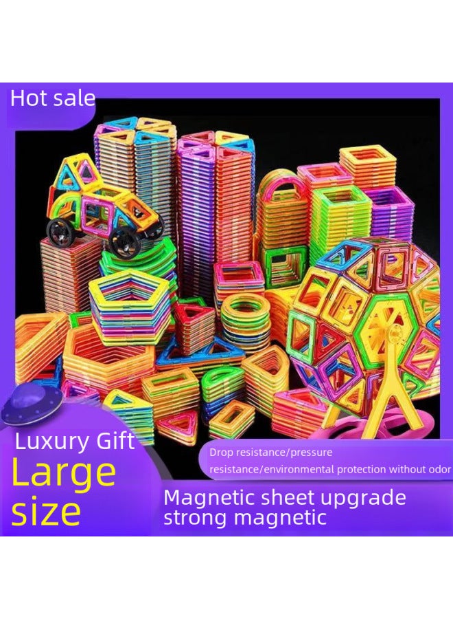 Large Magnetic Piece Building Block Set Children's Educational Magnetic Suction Building Blocks Brain Intelligence Development Toys-Color:10 Pieces Of Square +10 Pieces Of Triangle (free Shipping) - Image 3