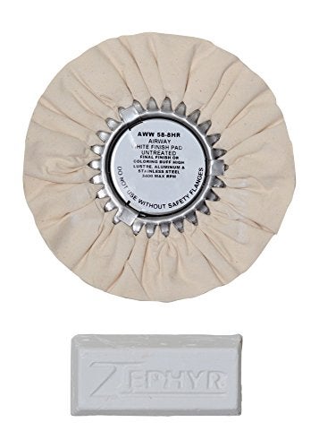 Zephyr Products AWW58-8WB White 8" Airway Buffing Wheel with 1 LB White Bar Final Finish, 1 Pack - Image 1