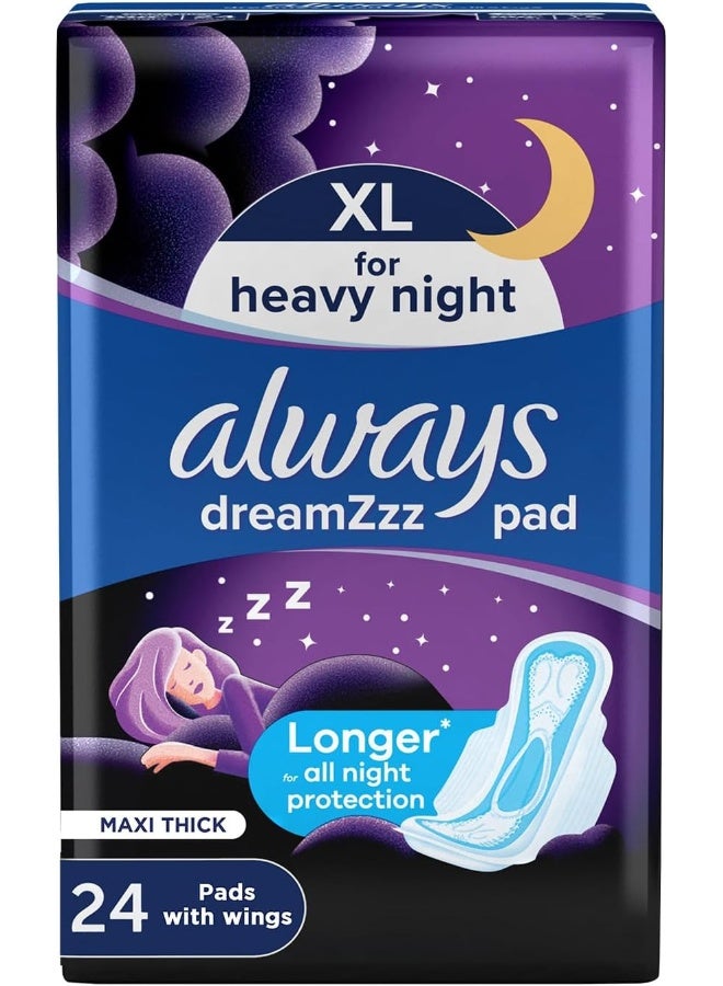 Always Pads Maxi Thick XL for Heavy Night Protection, 24 Sanitary Pads - Image 1
