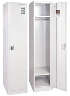 MOMENT Metal Locker For Home, Dressing Room, [H183*D45*W40] Steel Storage Lockers For Employees, Lockable Locker Cabinet With 1 Door (Grey)  - Image 1