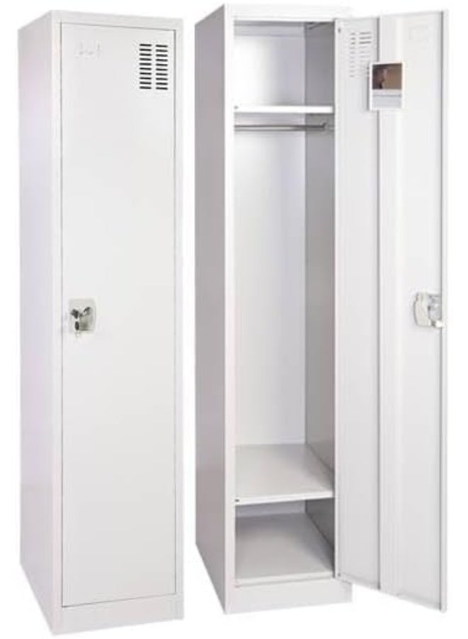 MOMENT Metal Locker For Home, Dressing Room, [H183*D45*W40] Steel Storage Lockers For Employees, Lockable Locker Cabinet With 1 Door (Grey)  - Image 1
