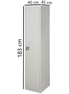 MOMENT Metal Locker For Home, Dressing Room, [H183*D45*W40] Steel Storage Lockers For Employees, Lockable Locker Cabinet With 1 Door (Grey)  - Image 3