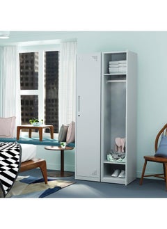 MOMENT Metal Locker For Home, Dressing Room, [H183*D45*W40] Steel Storage Lockers For Employees, Lockable Locker Cabinet With 1 Door (Grey)  - Image 2