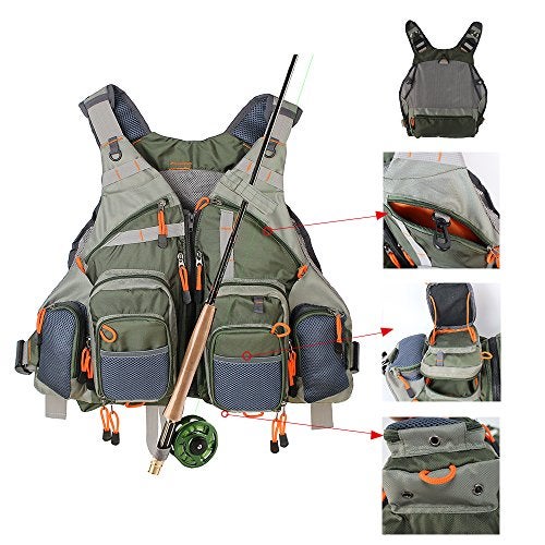 Kylebooker Fishing Vest Mesh for Men and Women（Army Green） - Image 3