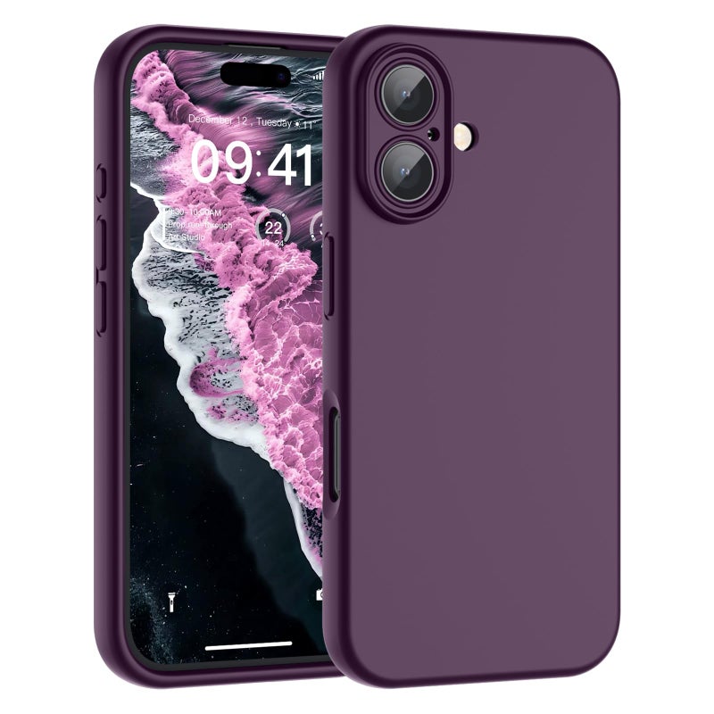 SUPFINE Designed for iPhone 16 Plus Case,Premium Liquid Silicone with [Soft Anti-Scratch Microfiber Lining][Upgraded Camera Protection] Slim Shockproof Phone Case for Men Women Girls,Dark Purple - Image 1