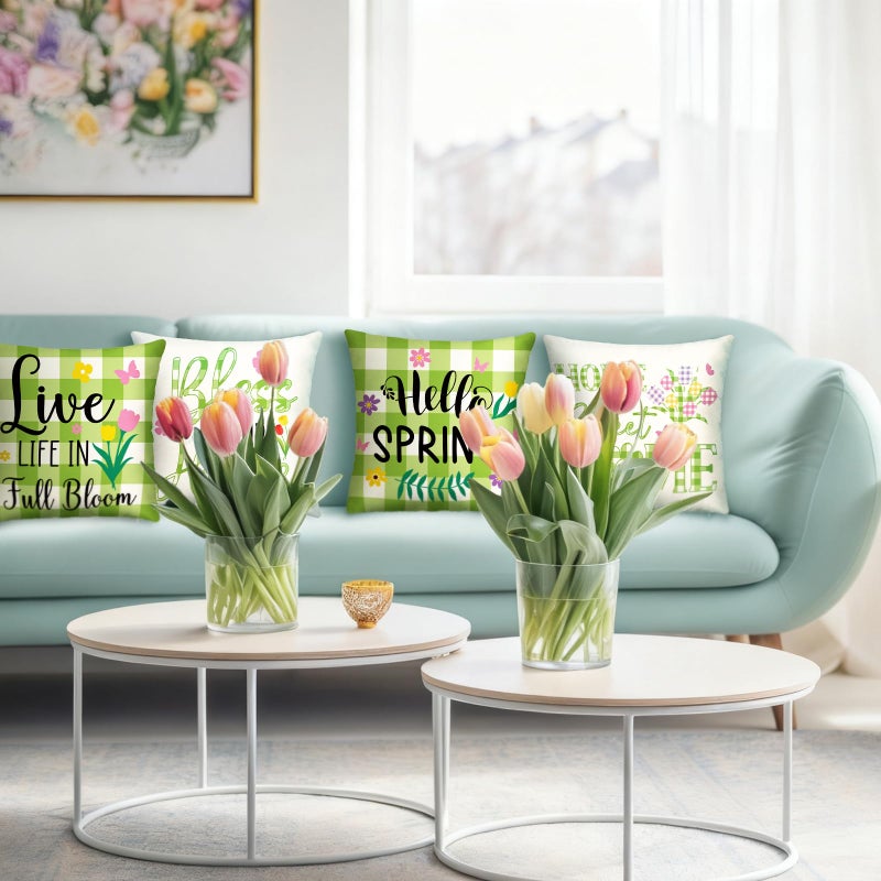 GlikCeil Set of 16 Easter Pillow Covers 18 x 18 Inch St. Patrick's Day Spring Pillowcase Holiday Throw Pillow Covers Valentine's Day Heart Clover Bunny Cushion Case Vintage Pillowcase for Home Decor - Image 4