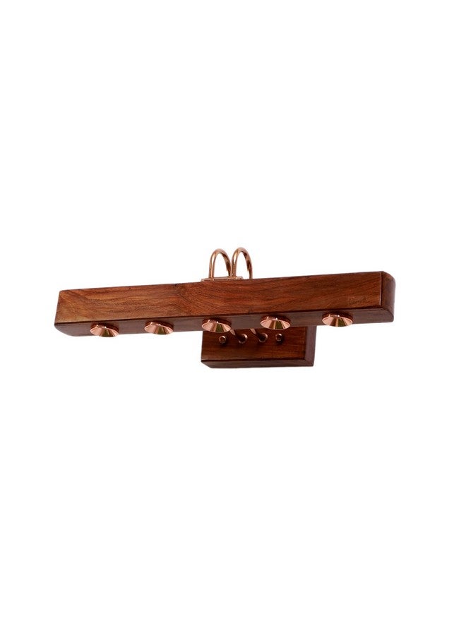 Green House Green House Handmade Sheesham Wood Picture/Mirror/Vanity/Dressing Table Light/Wall Lamp with In-Built 5 Warm White LEDs of 3W Each(15W), Rose Gold Plated Metal Bands, Brass Moving Set & Rivets for Living Room/Bedroom/Hallway  - Image 2