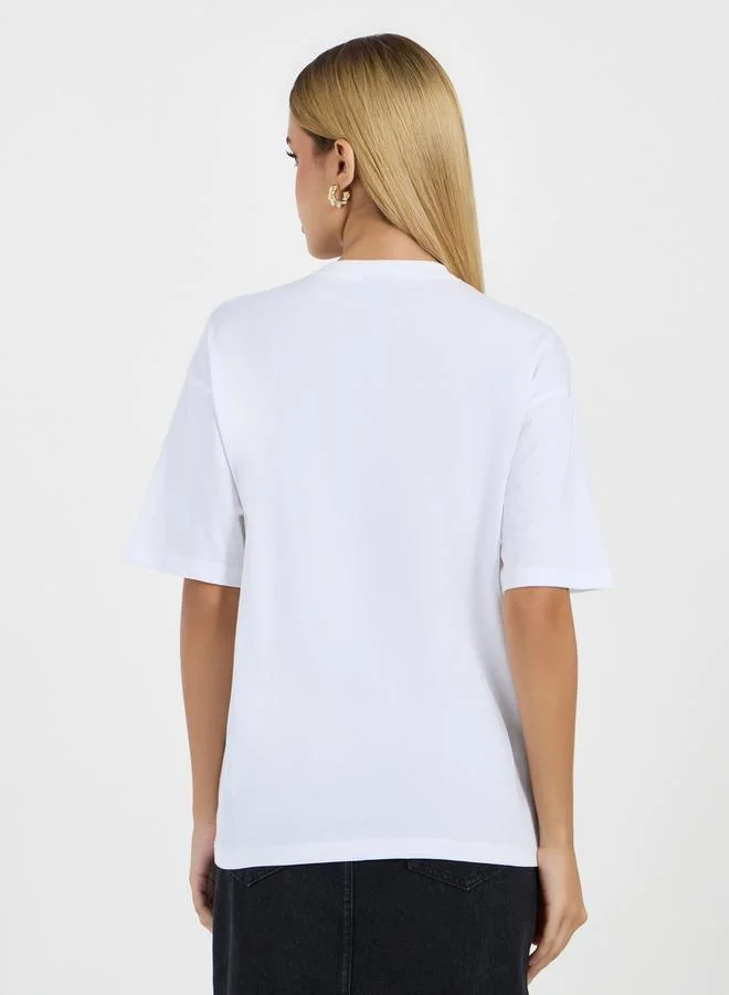 Styli Styli Graphic Print Round Neck Oversized T-shirt
