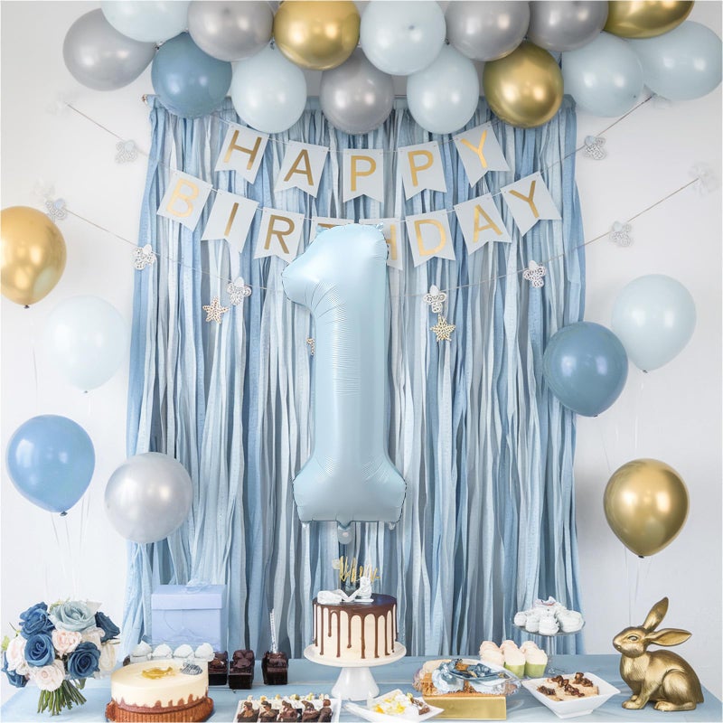Froova Big Number 1 Balloons, Light Matte Sky Blue Foil 1 Balloon Numbers 40 Inch, Giant 1st Birthday Party Decor, Baby Powder Blue Mylar Helium One Balloon for Boys Girls Baby Shower Anniversary Decorations - Image 5