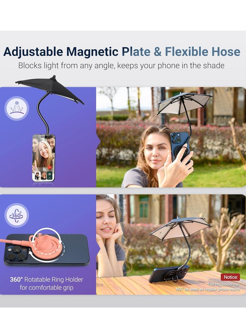 General Phone Umbrella+ Magnetic Suction Phone Mount：Magnetic Phone Umbrella for Sun with Magnetic Suction Phone Mount  - Image 3