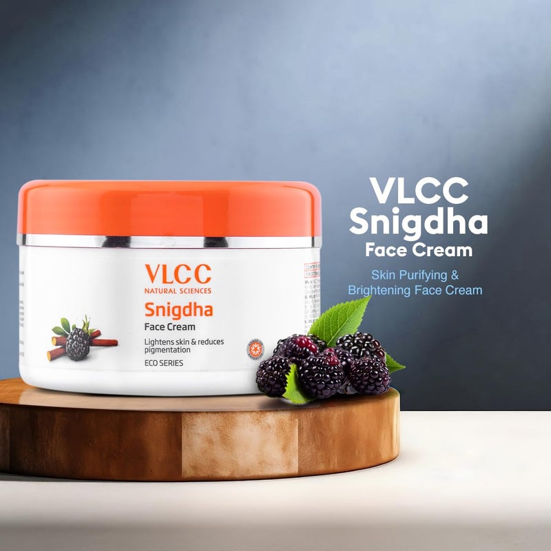 VLCC Snigdha Face Cream 200g Skin Purifying and Brightening For Age Spots Pigmentation Youthful Glow Smoothness Nourishing Softening Vitamin C Alpha Arbutin Allantoin Cream - Image 4