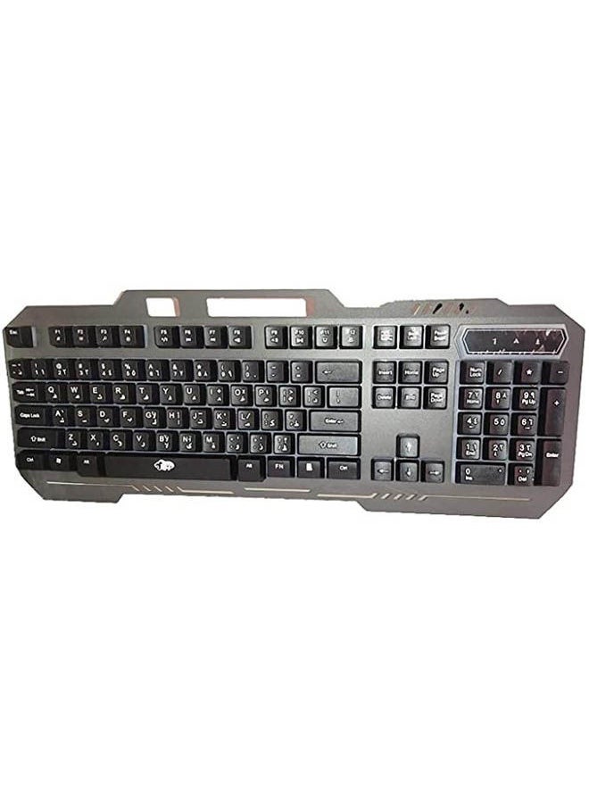 Generic - Gaming Keyboard Metal With Multi Function Key Lighting With Holder Mobile In Frame - Image 1