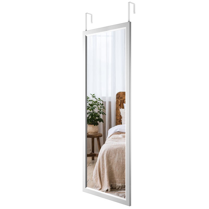Dripex Over Door Mirror Full Length 110 x 45cm Wall Mounted Mirror Door Hung Mirror for BathroomBedroomWardrobe  Toughened Glass Silver