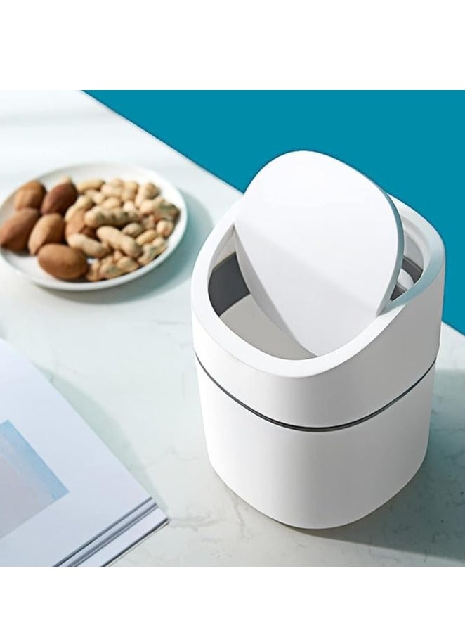 Goreem Plastic Desktop Mini Trash Can with Lid Portable Trash Bin Garbage Can for Kitchen Bedroom Dorm Room Car Waste Bin - Image 4