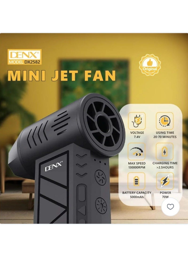 Denx DX2582 70W Jet Fan with 5000mAh Battery and 4 Speeds - Image 1