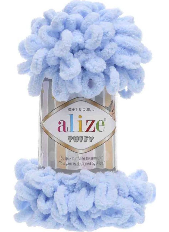 ALIZE - Puffy Knitting Yarn Light Blue 183 - Image 1