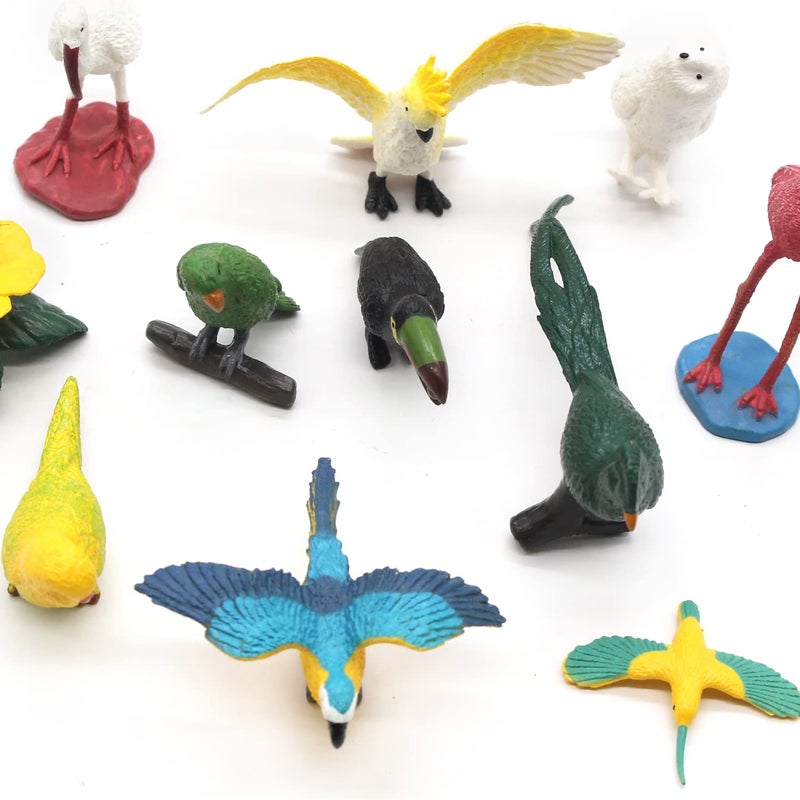 SmilerSmile SmilerSmile Animal Assorted Mini Plastic Figures Toy Set  Educational Party Cake Topper  Goody Bag Filler (10pcs Bird) - Image 5