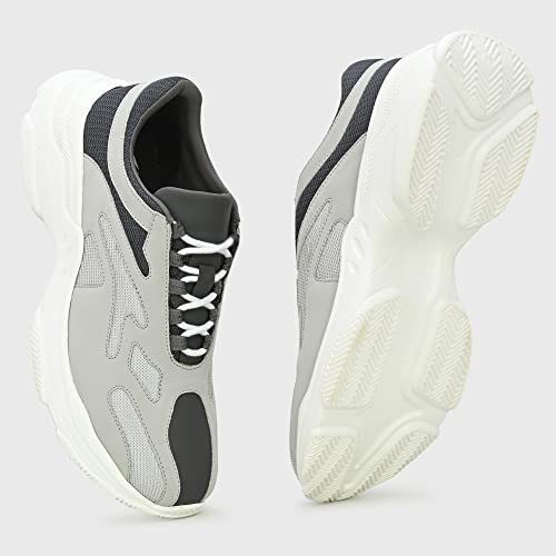Cruiser Chunky Sneaker for Men | Bold & Trendy Design | Lightweight & Comfortable with Cushioned Insole | Perfect for Streetwear & Casual Outfits_Grey_9 UK - Image 4