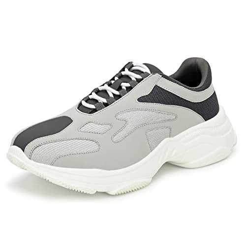 Cruiser Chunky Sneaker for Men | Bold & Trendy Design | Lightweight & Comfortable with Cushioned Insole | Perfect for Streetwear & Casual Outfits_Grey_9 UK - Image 1