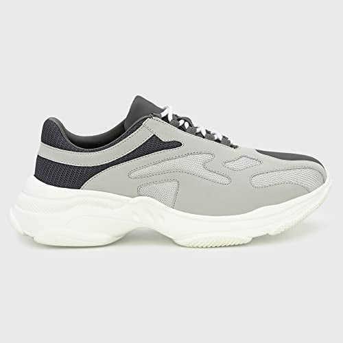 Cruiser Chunky Sneaker for Men | Bold & Trendy Design | Lightweight & Comfortable with Cushioned Insole | Perfect for Streetwear & Casual Outfits_Grey_9 UK - Image 5