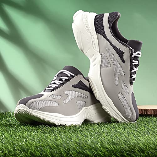 Cruiser Chunky Sneaker for Men | Bold & Trendy Design | Lightweight & Comfortable with Cushioned Insole | Perfect for Streetwear & Casual Outfits_Grey_9 UK - Image 2