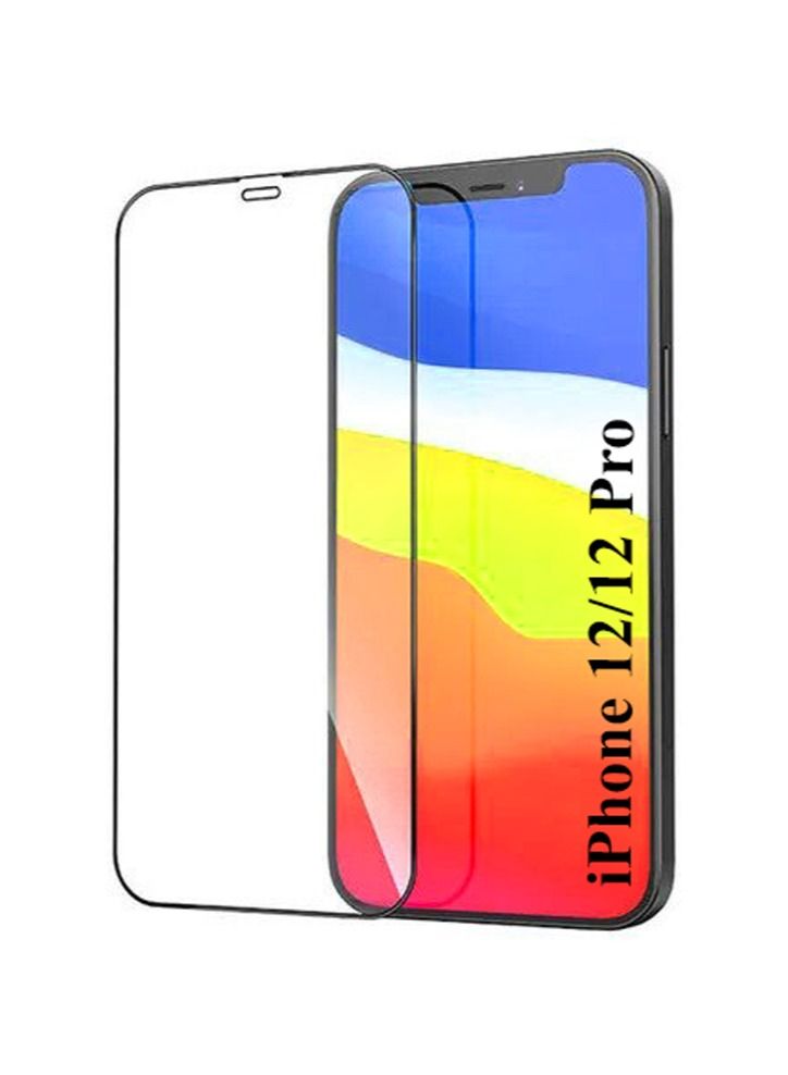 MOCOM iPhone 12/12 Pro Glass Anti-Shatter Screen Protector Clear with Black Frame