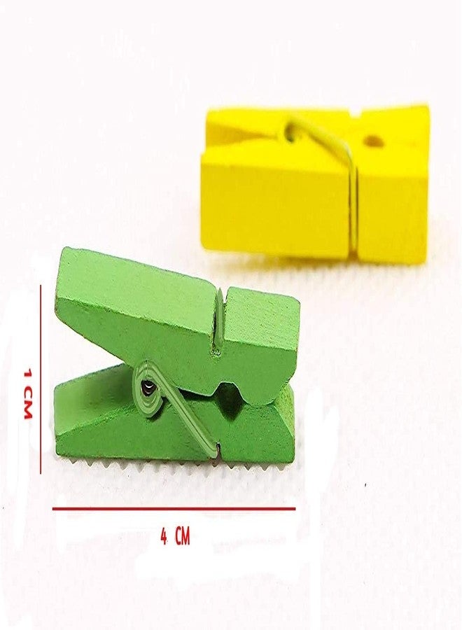 3A Featuretail 1.5 Inch Multicolored Wooden Photo Paper Clips for Crafts, Decoration and DIY Projects (Pack of 50) - Image 4