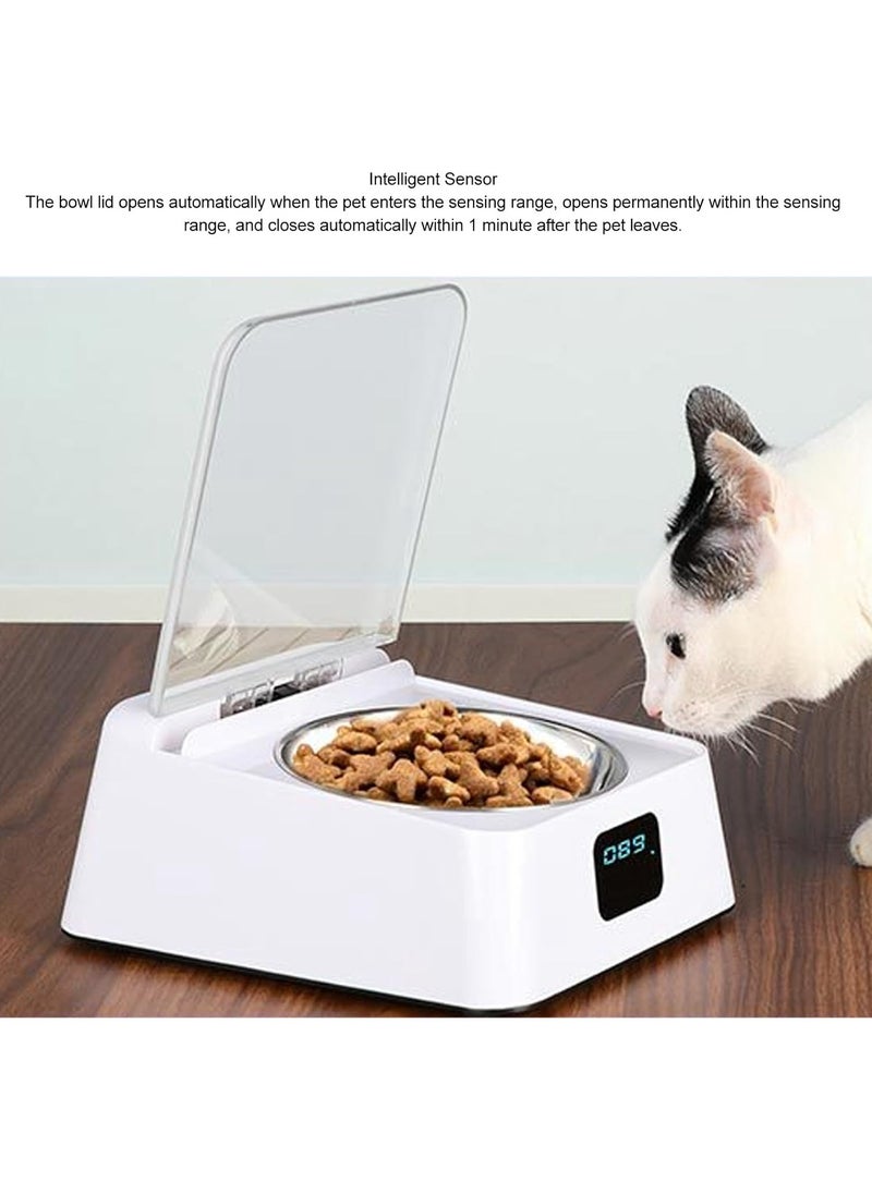 GUDOO - Smart Infrared Sensor Cat Feeder Removable Bowl Stainless Steel Rechargeable Battery 10 Hours Endurance Infrared Sensor Automatic Opening Lid for Cats - Image 1