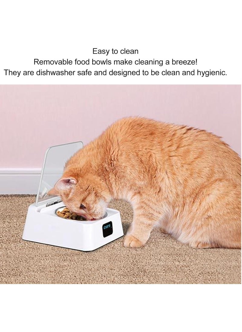 GUDOO - Smart Infrared Sensor Cat Feeder Removable Bowl Stainless Steel Rechargeable Battery 10 Hours Endurance Infrared Sensor Automatic Opening Lid for Cats - Image 1