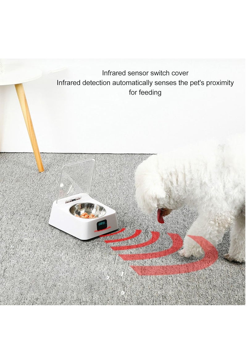 GUDOO - Smart Infrared Sensor Cat Feeder Removable Bowl Stainless Steel Rechargeable Battery 10 Hours Endurance Infrared Sensor Automatic Opening Lid for Cats - Image 1