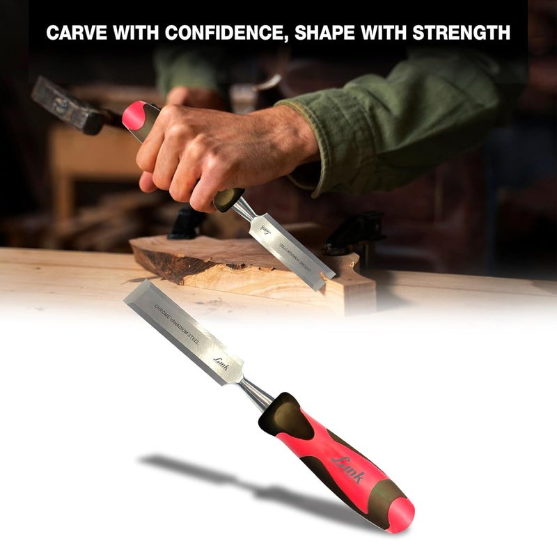 Link Prabal Wood Chisel 25 MM – Bevel Edge, Hardened Steel Blade with Soft Grip Handle – Professional Hand Tool for Woodworking, Carving & Shaping - Image 3
