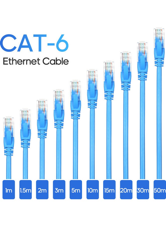 CAT 6 Ethernet Cable Lan Network Internet Patch Cord Blue - Image 2