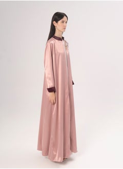 Hadiyath Al Madinah Pink Satin Abaya Coat - HM  - Image 2