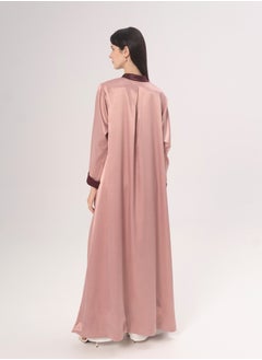 Hadiyath Al Madinah Pink Satin Abaya Coat - HM  - Image 3