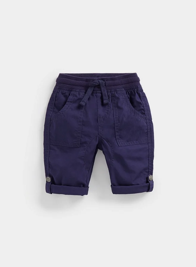 مذركير Navy Poplin Roll Up Trousers