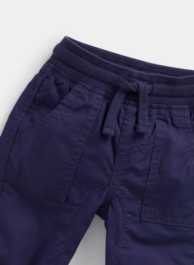 مذركير Navy Poplin Roll Up Trousers
