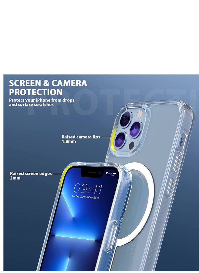 BORTONY - iPhone 14 Pro Max Clear Magnetic Case with Built in Magnets Compatible with MagSafe, Crystal Clear Slim TPU Cover for Apple iPhone 14 Pro Max  Clear - Image 1