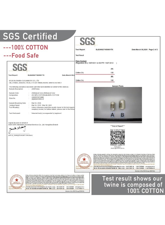 XKDOUS 476ft Butchers Cooking Twine, 100% Cotton Kitchen Twine String, 2mm Cotton Twine for Roasting, Trussing Poultry, Baking & Crafting - Image 2