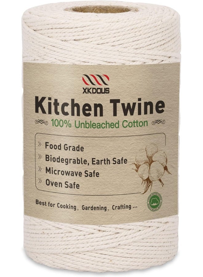 XKDOUS 476ft Butchers Cooking Twine, 100% Cotton Kitchen Twine String, 2mm Cotton Twine for Roasting, Trussing Poultry, Baking & Crafting - Image 1