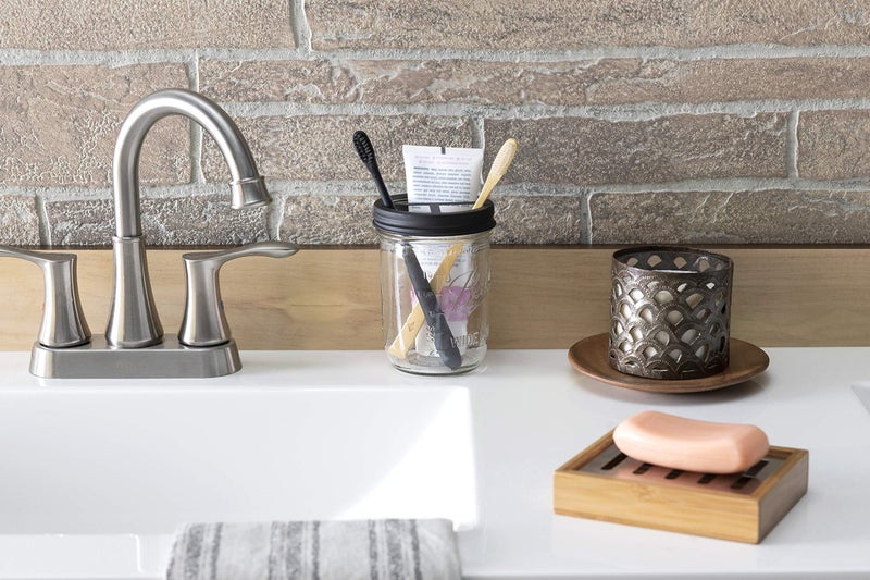 Jarmazing Products Mason Jar Toothbrush Holder â€“ Black â€“ with 16 Ounce Ball Mason Jar â€“ Made from Rust-Proof Stainless Steel - Image 5