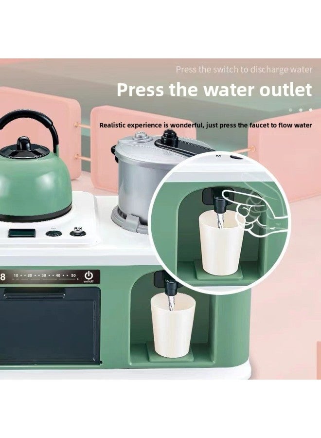 Children's Playhouse Kitchenette Toy Set Cutting Vegetables Cooking Cooking Baby Cutting Fruit Boys And Girls Simulation Kitchenware-Specifications:【Pink】 Kitchen Table 28-piece Set-with Light Sound - Image 5