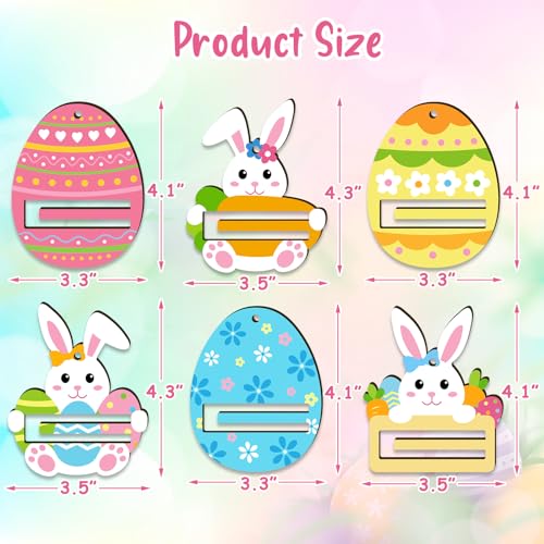 Xylolfsty Easter Money Holder Cards Set of 6 Easter Eggs Bunnies Money Holder Cards for Easter Basket Tag Gift Card Money Gifts Easter Decor Ideas - Image 3
