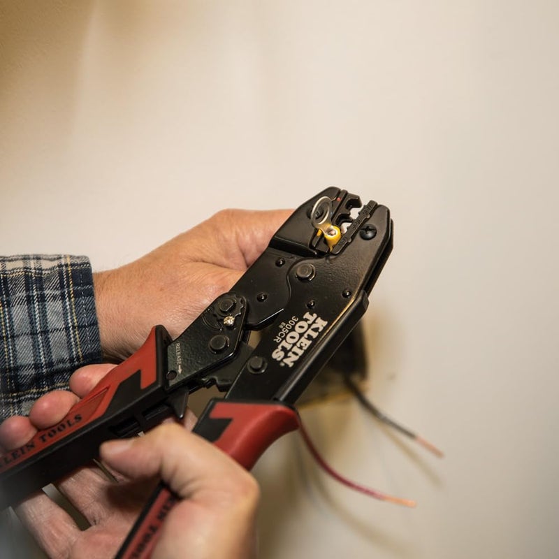 Klein Tools 3005CR Wire Crimper Tool, Ratcheting Insulated Terminal Crimper for 10 to 22 AWG Wire - Image 3