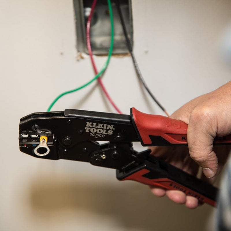 Klein Tools 3005CR Wire Crimper Tool, Ratcheting Insulated Terminal Crimper for 10 to 22 AWG Wire - Image 4
