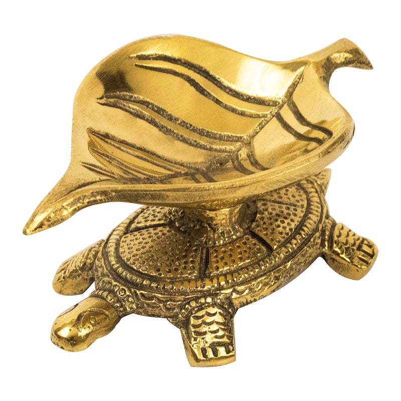Putrika Traditional Handicrafted Brass Tortoise Diya
