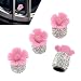 Dogary 4 PC Bling Valve Stem Caps Cute Sakura Flower Car Wheel Tire Valve Attractive Bling Dustproof Auto Air Cap Covers Universal for Cars Trucks Bicycle and Motorcycles Pink - Image 2