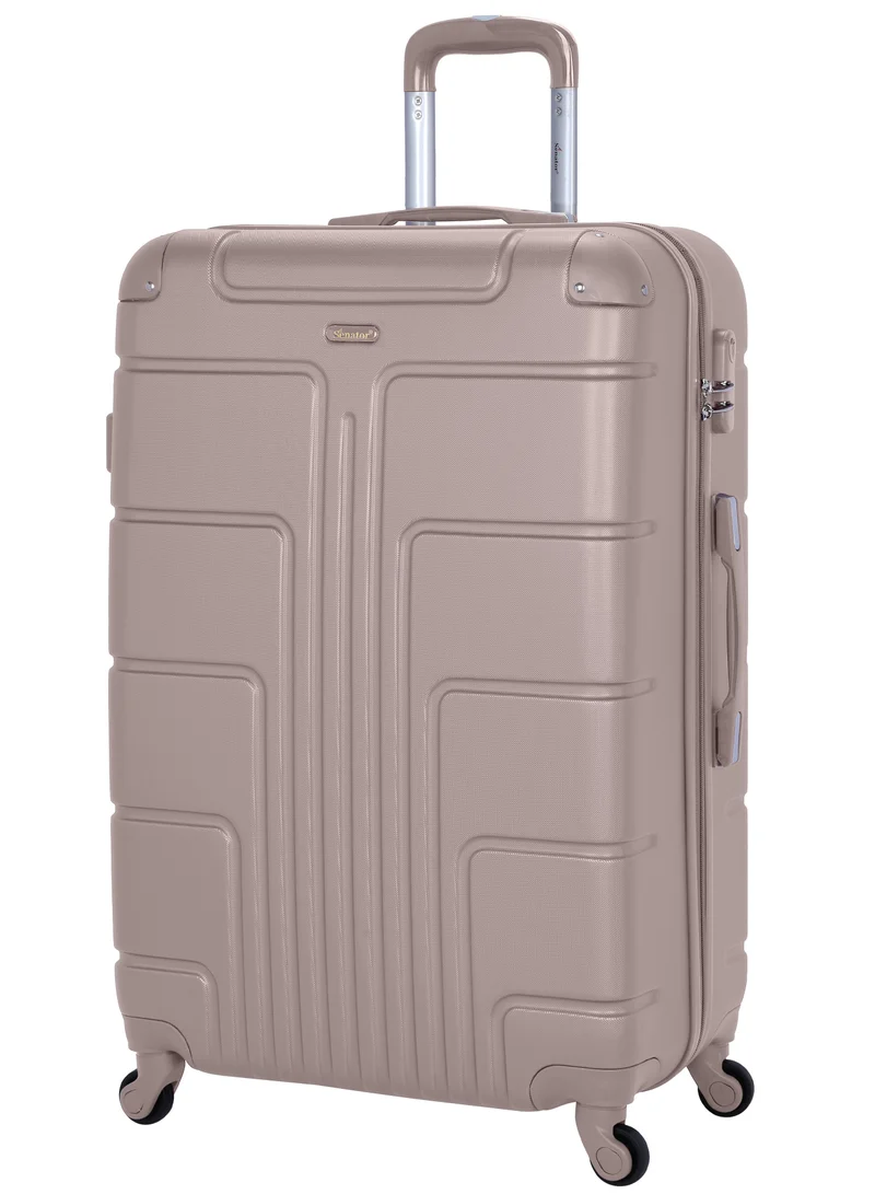 سيناتور حقيبة سفر خفيفة الوزن بنقوش مربعات وهيكل صلب متين مقاس  بوصة من  بعجلات دوارة، لون كاكي