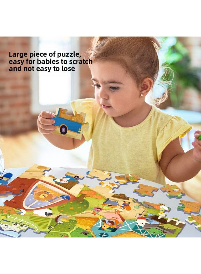 Pinwheel Large Flat Figure Puzzle Children's Educational Toy Gift Box Gift For Boys And Girls Aged 3-4-5-6-Color:【New】 Little Rabbit Tom Series -90 【Fall In Love With Kindergarten】】 - Image 4