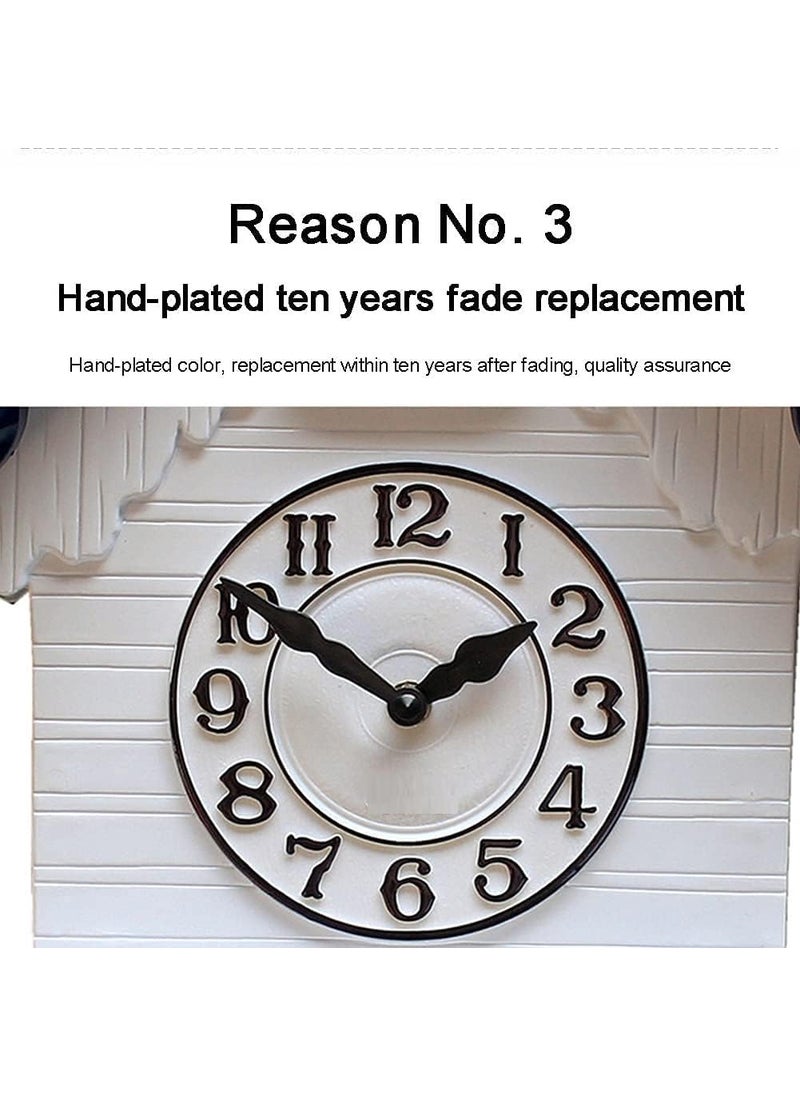 Three Secondz Three Secondz Bird time Signal Wall Clock Music Childrens Wall Clock Creative Fashion Living Room Hourly Alarm Resin Pendulum Wall Clock for Home Decor 52H x 31W White Brown  - Image 5
