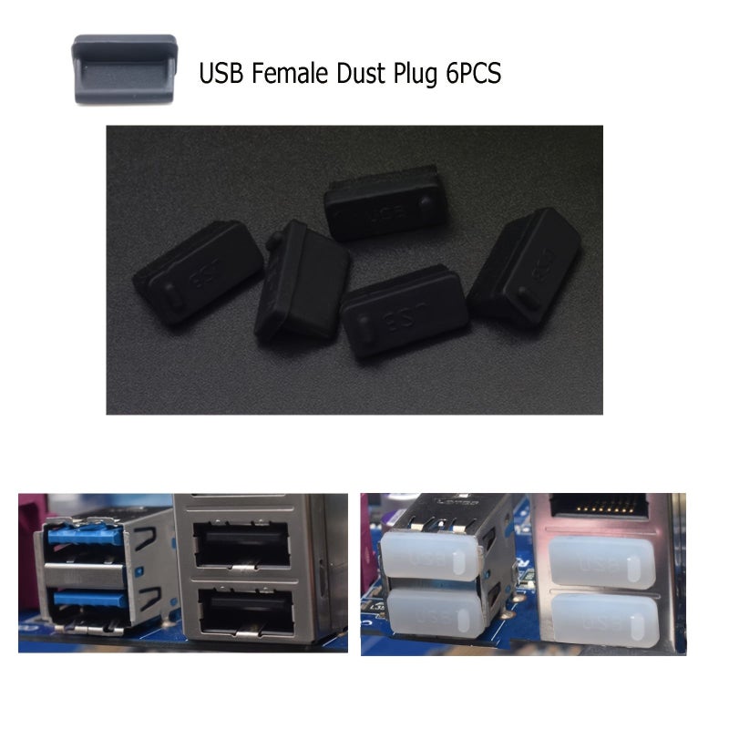 36pcs 6 Assorted USB Dust Cover Plugs USB Type C Dust Plugs Soft Micro USB Port Protector Dust Cover Protective Plug Caps for USB A Micro USB Type C Ports - Image 2